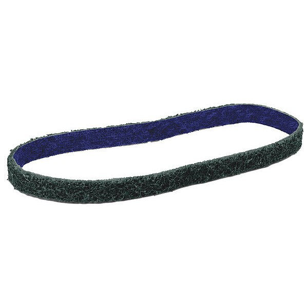 Sanding Belt, 1/2 in W, 18 in L, Non-Woven, Aluminum Oxide, Fine, DF-BL, Green
