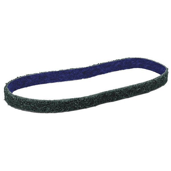 Sanding Belt, 1/2 in W, 12 in L, Non-Woven, Aluminum Oxide, Fine, DF-BL, Green