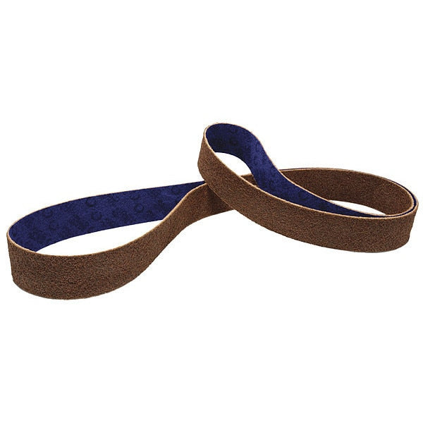 Sanding Belt, 3 1/2 in W, 15 1/2 in L, Non-Woven, Aluminum Oxide, Coarse, DF-BL, Brown