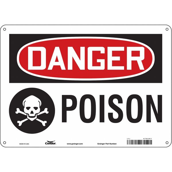 Safety Sign, 10 in Height, 14 in Width, Aluminum, Horizontal Rectangle, English, 476C87