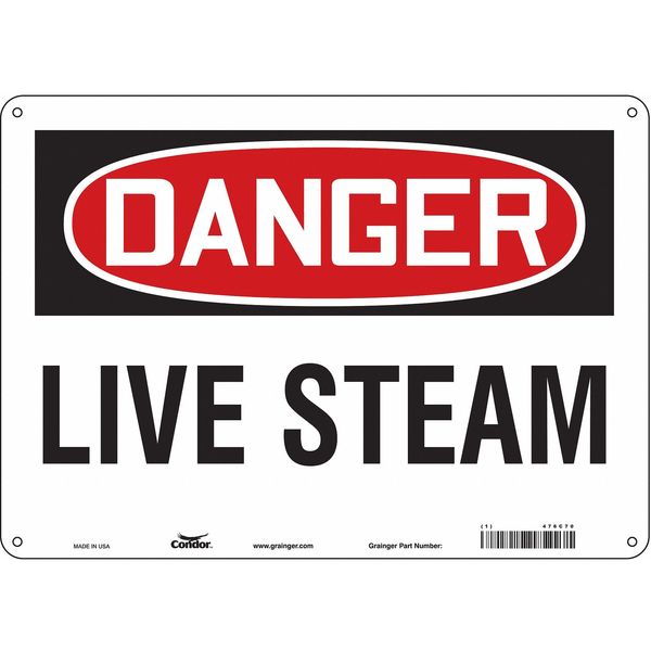 Chemical Sign, 10 in H, 14 in W, Aluminum, Horizontal Rectangle, English, 476C70