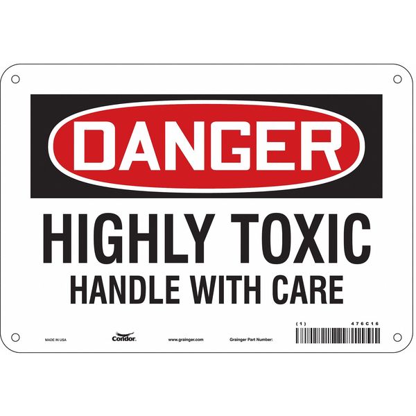 Safety Sign, 7 in Height, 10 in Width, Aluminum, Vertical Rectangle, English, 476C16