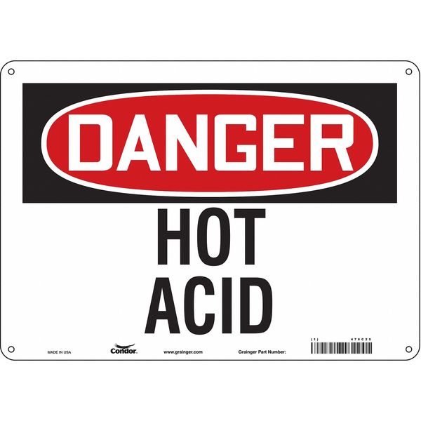 Safety Sign, 10 in Height, 14 in Width, Aluminum, Horizontal Rectangle, English, 476C25
