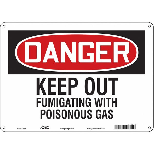 Safety Sign, 10 in Height, 14 in Width, Aluminum, Horizontal Rectangle, English, 476C45