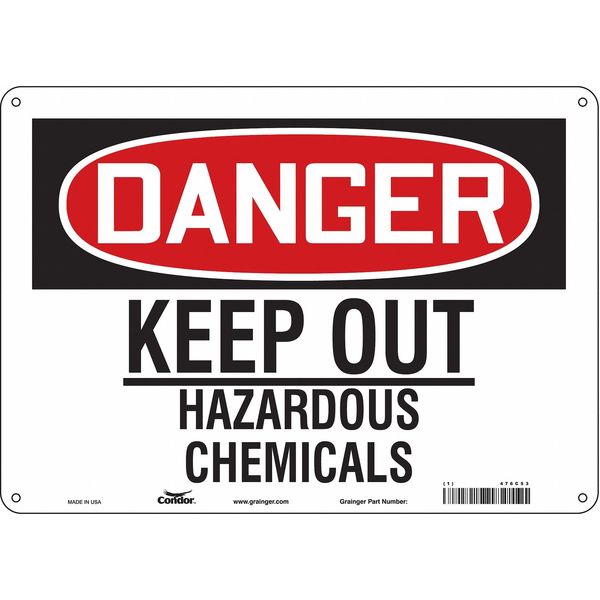 Safety Sign, 10 in Height, 14 in Width, Aluminum, Horizontal Rectangle, English, 476C53