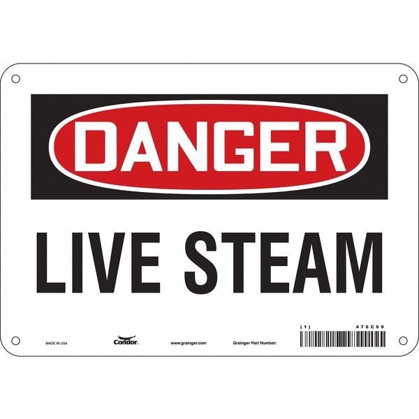 Chemical Sign, 7 in H, 10 in W, Aluminum, Vertical Rectangle, English, 476C69