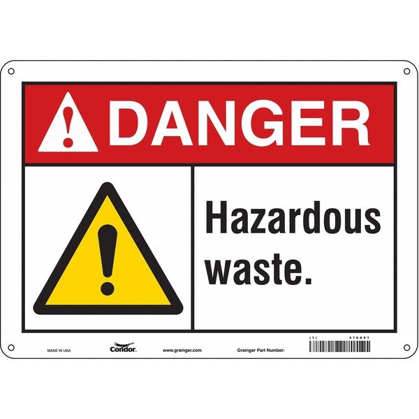 Safety Sign, 10 in Height, 14 in Width, Aluminum, Horizontal Rectangle, English, 476A91
