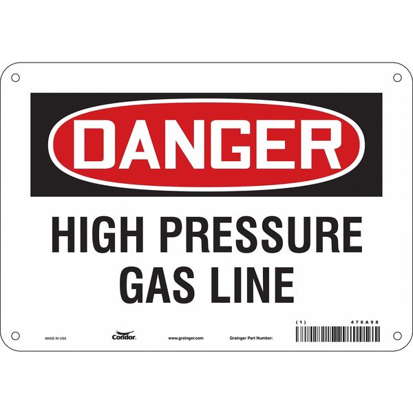 Chemical Sign, 7 in H, 10 in W, Vertical Rectangle, English, 476A98
