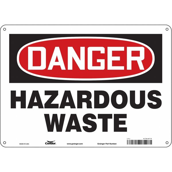 Chemical Sign, 10 in H, 14 in W, Horizontal Rectangle, English, 476A75
