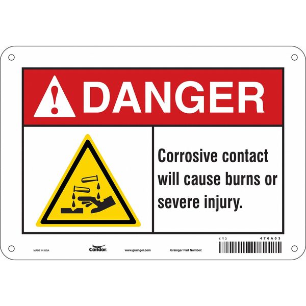 Chemical Sign, 7 in H, 10 in W, Vertical Rectangle, English, 476A03