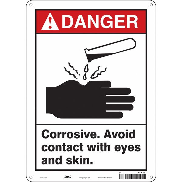 Safety Sign, 14 in Height, 10 in Width, Aluminum, Vertical Rectangle, English, 476A23