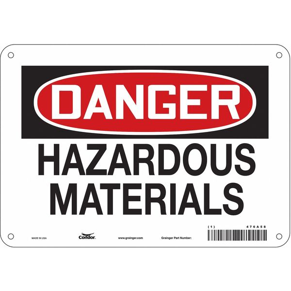 Safety Sign, 7 in Height, 10 in Width, Aluminum, Vertical Rectangle, English, 476A58
