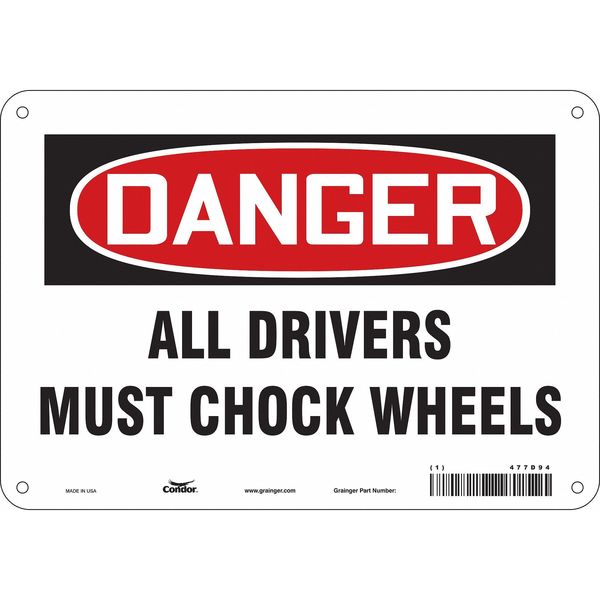 Safety Sign, 7 in Height, 10 in Width, Aluminum, Vertical Rectangle, English, 477D94