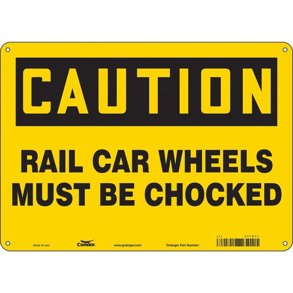 Safety Sign, 10 in Height, 14 in Width, Aluminum, Horizontal Rectangle, English, 477D71