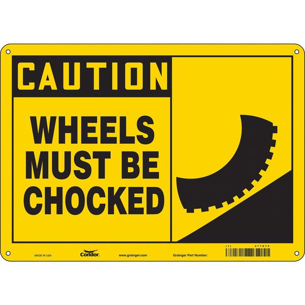 Safety Sign, 10 in Height, 14 in Width, Aluminum, Horizontal Rectangle, English, 477D79