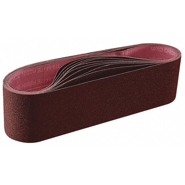Sanding Belt, 37 in W, 60 in L, Non-Woven, Aluminum Oxide, Medium, SC-BL, Maroon
