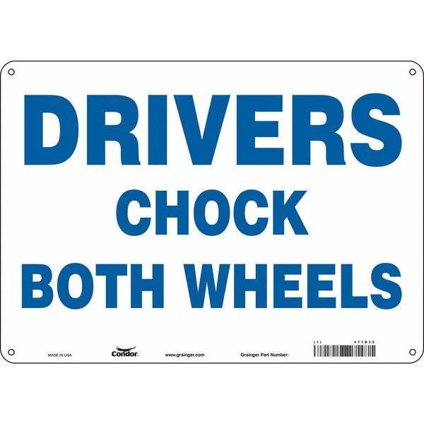 Safety Sign, 10 in Height, 14 in Width, Aluminum, Horizontal Rectangle, English, 477D35