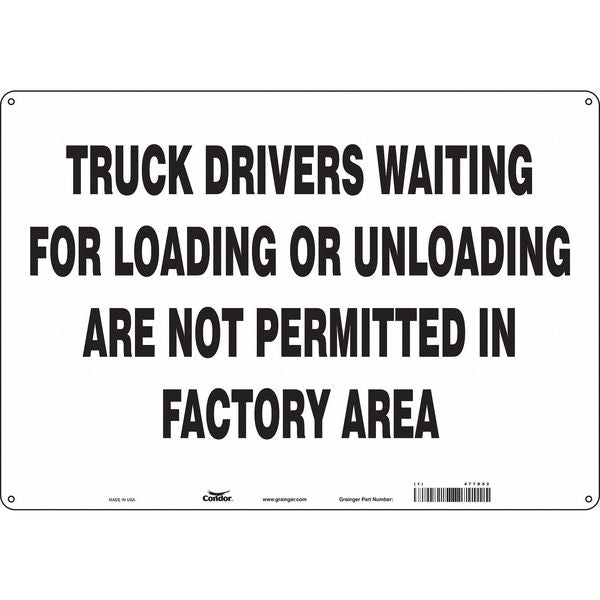 Safety Sign, 14 in H, 20 in W, Aluminum, Horizontal Rectangle, English, 477D62