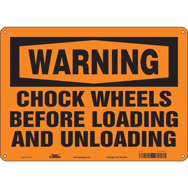 Safety Sign, 10 in Height, 14 in Width, Aluminum, Horizontal Rectangle, English, 477F91