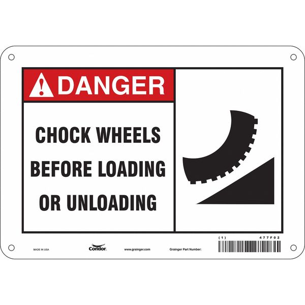 Safety Sign, 7 in Height, 10 in Width, Aluminum, Vertical Rectangle, English, 477F02