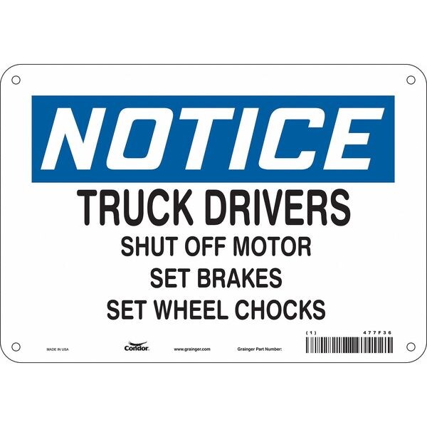 Safety Sign, 7 in Height, 10 in Width, Aluminum, Vertical Rectangle, English, 477F36