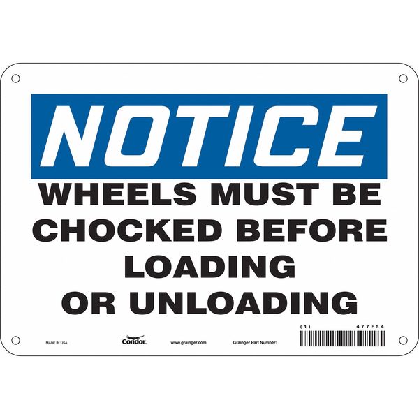 Safety Sign, 7 in Height, 10 in Width, Aluminum, Vertical Rectangle, English, 477F54