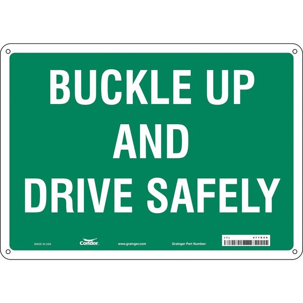 Safety Sign, 10 in Height, 14 in Width, Aluminum, Horizontal Rectangle, English, 477G08