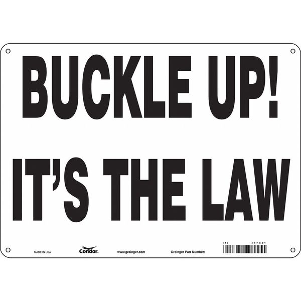 Safety Sign, 10 in Height, 14 in Width, Aluminum, Horizontal Rectangle, English, 477G21