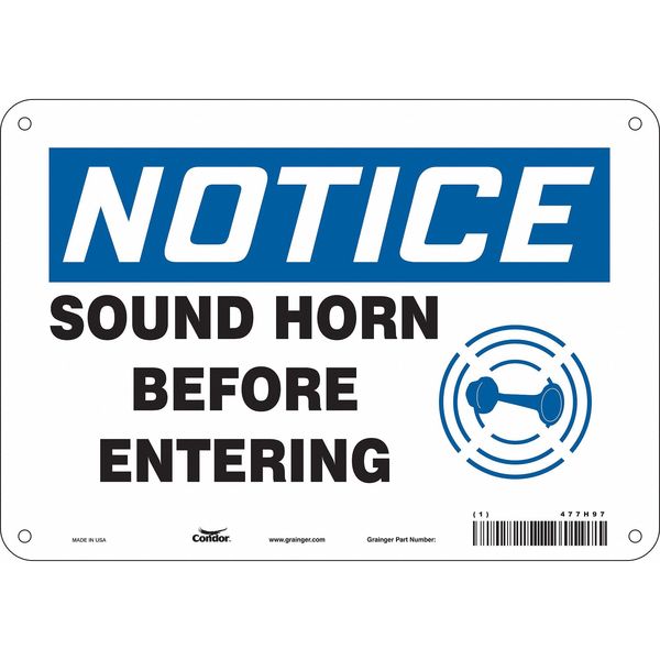 Safety Sign, 7 in Height, 10 in Width, Aluminum, Vertical Rectangle, English, 477H97