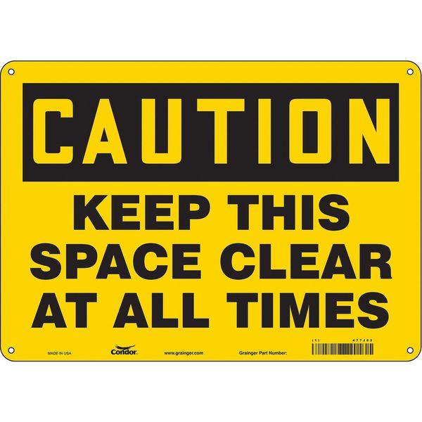 Safety Sign, 10 in Height, 14 in Width, Aluminum, Horizontal Rectangle, English, 477J82