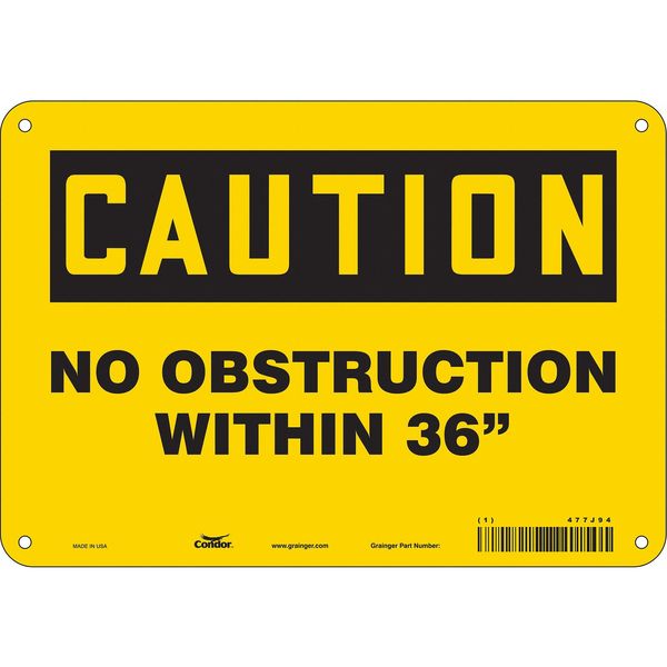 Safety Sign, 7 in Height, 10 in Width, Aluminum, Vertical Rectangle, English, 477J94
