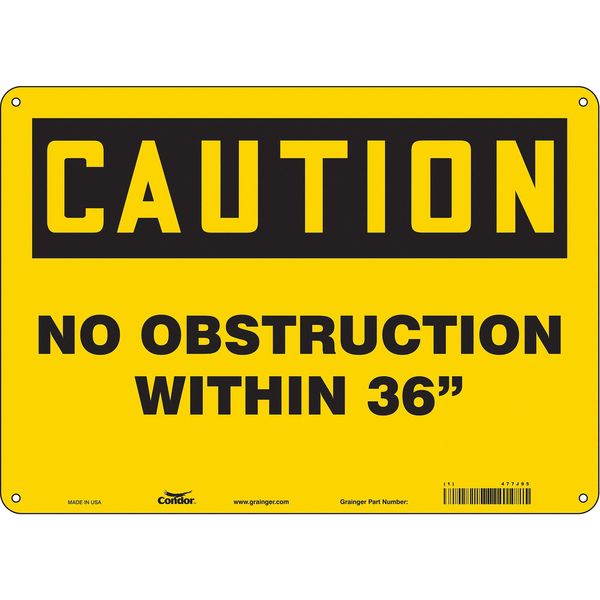 Safety Sign, 10 in Height, 14 in Width, Aluminum, Horizontal Rectangle, English, 477J95