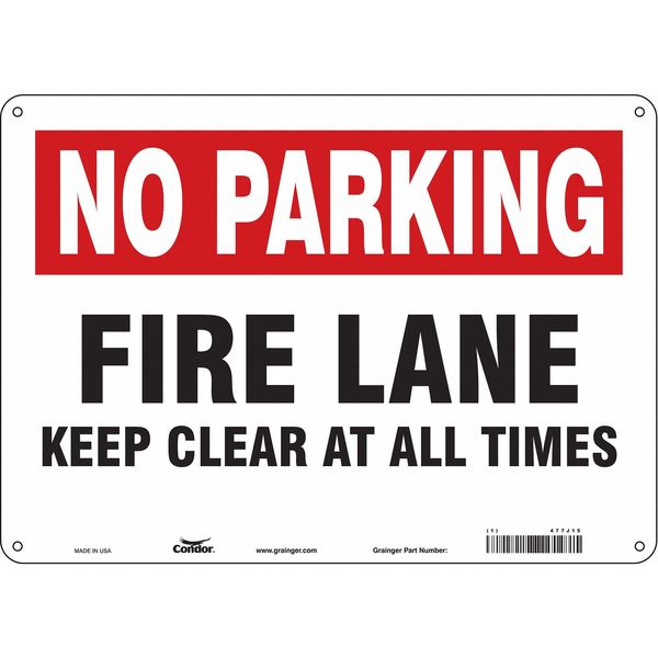 Safety Sign, 10 in Height, 14 in Width, Aluminum, Horizontal Rectangle, English, 477J15