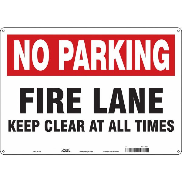 Safety Sign, 14 in H, 20 in W, Aluminum, Horizontal Rectangle, English, 477J16