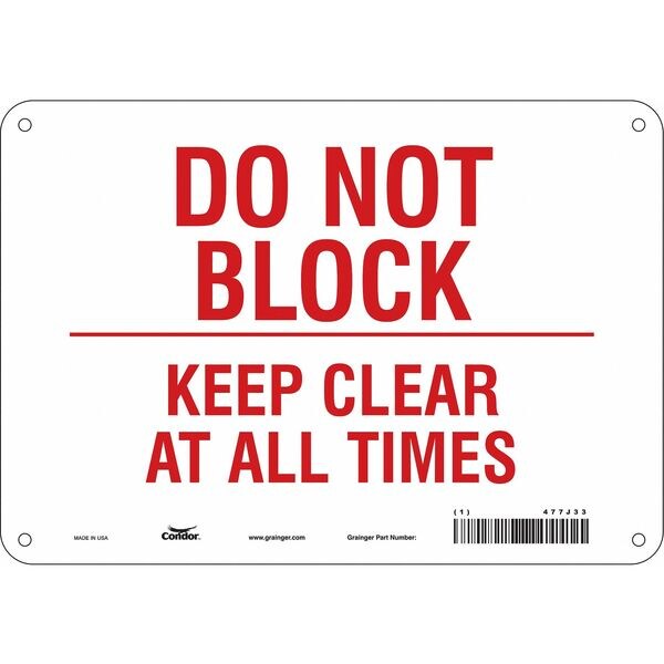 Safety Sign, 7 in Height, 10 in Width, Aluminum, Vertical Rectangle, English, 477J33