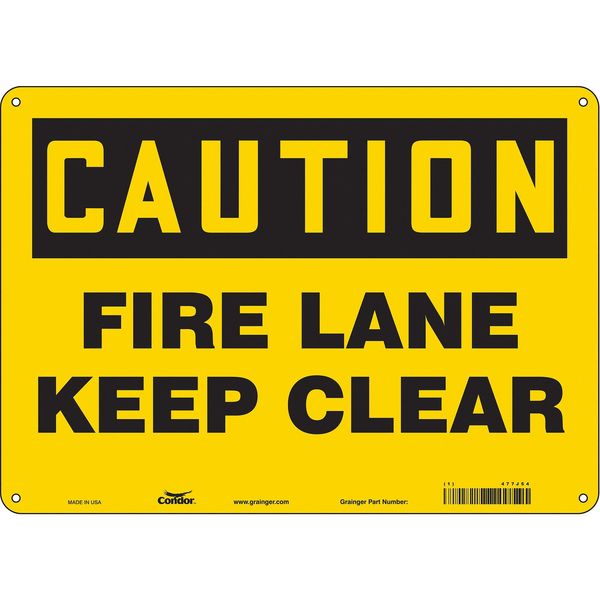 Safety Sign, 10 in Height, 14 in Width, Aluminum, Horizontal Rectangle, English, 477J54