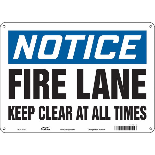 Safety Sign, 10 in Height, 14 in Width, Aluminum, Horizontal Rectangle, English, 477K86