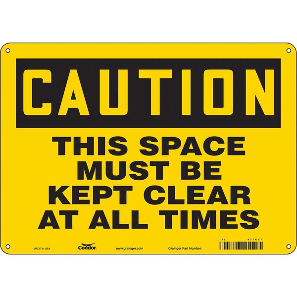 Safety Sign, 10 in Height, 14 in Width, Aluminum, Horizontal Rectangle, English, 477K27