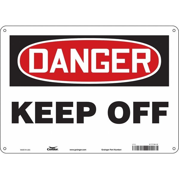 Safety Sign, 10 in Height, 14 in Width, Aluminum, Horizontal Rectangle, English, 477K42