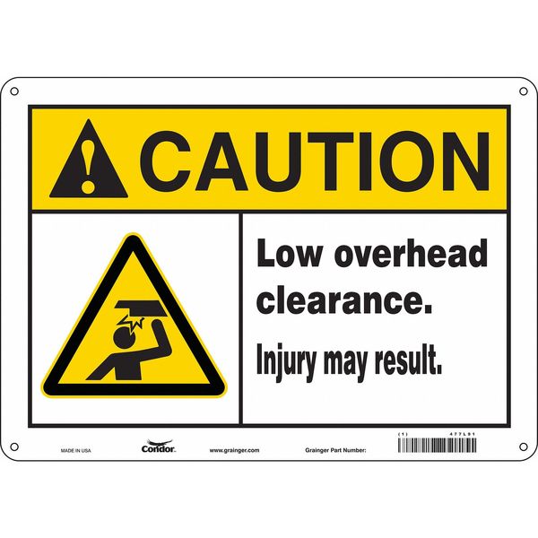Safety Sign, 10 in Height, 14 in Width, Aluminum, Horizontal Rectangle, English, 477L91