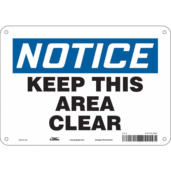 Safety Sign, 7 in Height, 10 in Width, Aluminum, Vertical Rectangle, English, 477L06