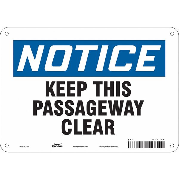 Safety Sign, 7 in Height, 10 in Width, Aluminum, Vertical Rectangle, English, 477L13