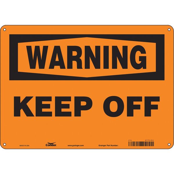 Safety Sign, 10 in Height, 14 in Width, Aluminum, Horizontal Rectangle, English, 477L24