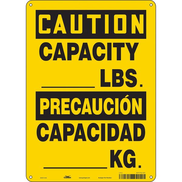 Traffic Sign, 14 in Height, 10 in Width, Aluminum, Vertical Rectangle, English, Spanish