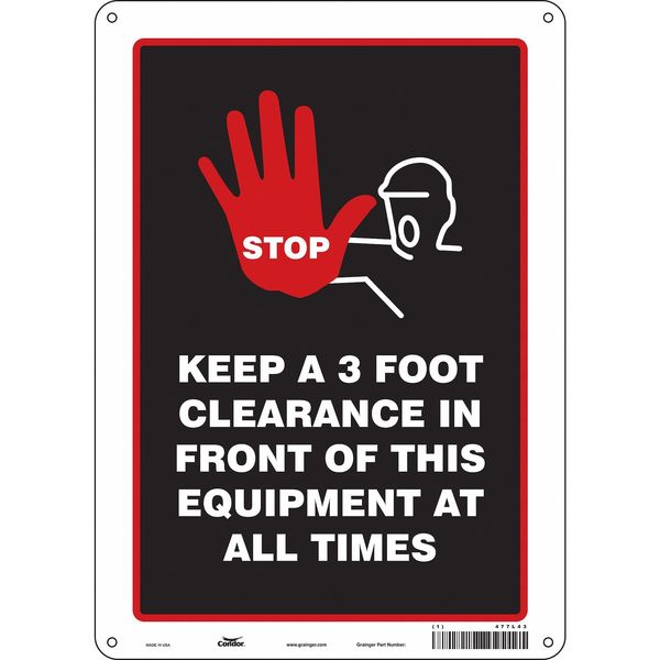 Safety Sign, 14 in Height, 10 in Width, Aluminum, Vertical Rectangle, English, 477L43
