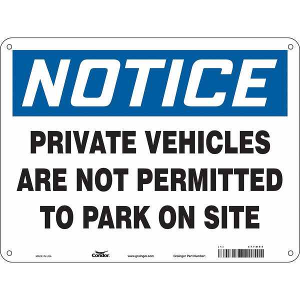 Traffic Sign, 18 in Height, 24 in Width, Aluminum, Horizontal Rectangle, English