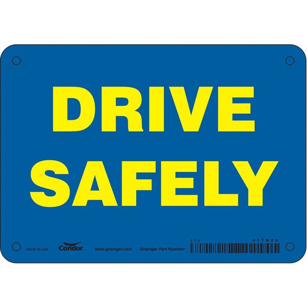 Traffic Sign, 5 in H, 7 in W, Aluminum, Horizontal Rectangle, English, 477N26