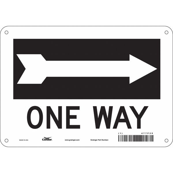 Traffic Sign, 7 in H, 10 in W, Aluminum, Vertical Rectangle, English, 477P20