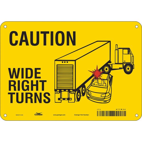 Traffic Sign, 7 in H, 10 in W, Aluminum, Vertical Rectangle, English, 477R34