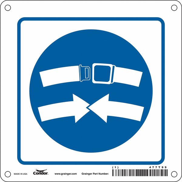 Traffic Sign, 6 in Height, 6 in Width, Aluminum, Square, English